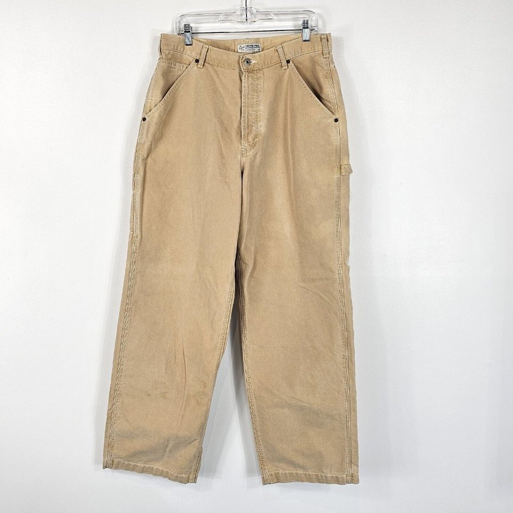 Abercrombie Fitch Mens Carpenter Utility Pants Size 40 Long Canvas Button Fly